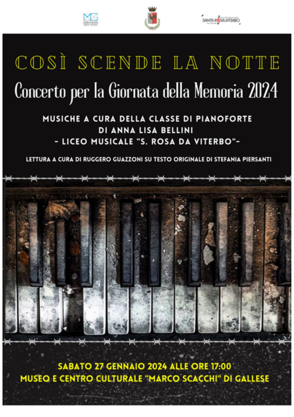 Scopri di più sull'articolo Sabato 27 gennaio 2024 – Museo Marco Scacchi – GALLESE