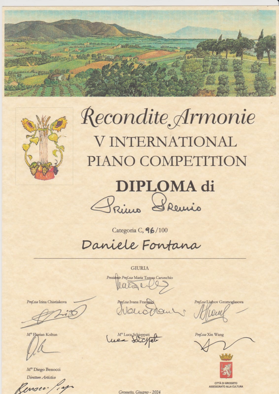Read more about the article Daniele FONTANA – First Prize – V International Piano Competition “Recondite Armonie” 2024 – GROSSETO