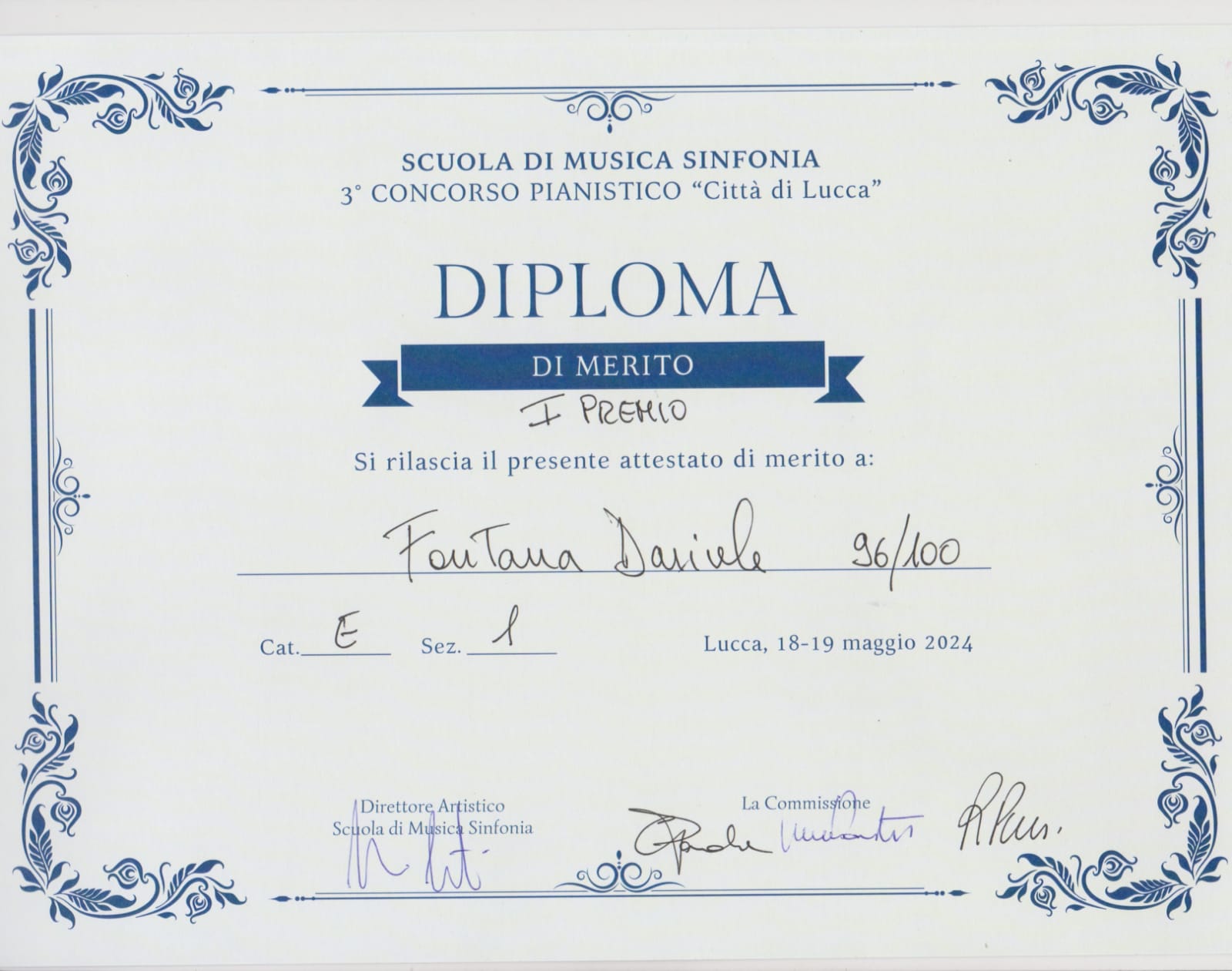 Scopri di più sull'articolo Daniele FONTANA Primo premio -3° Concorso Nazionale Pianistico ” Città di Lucca” 2024 – LUCCA