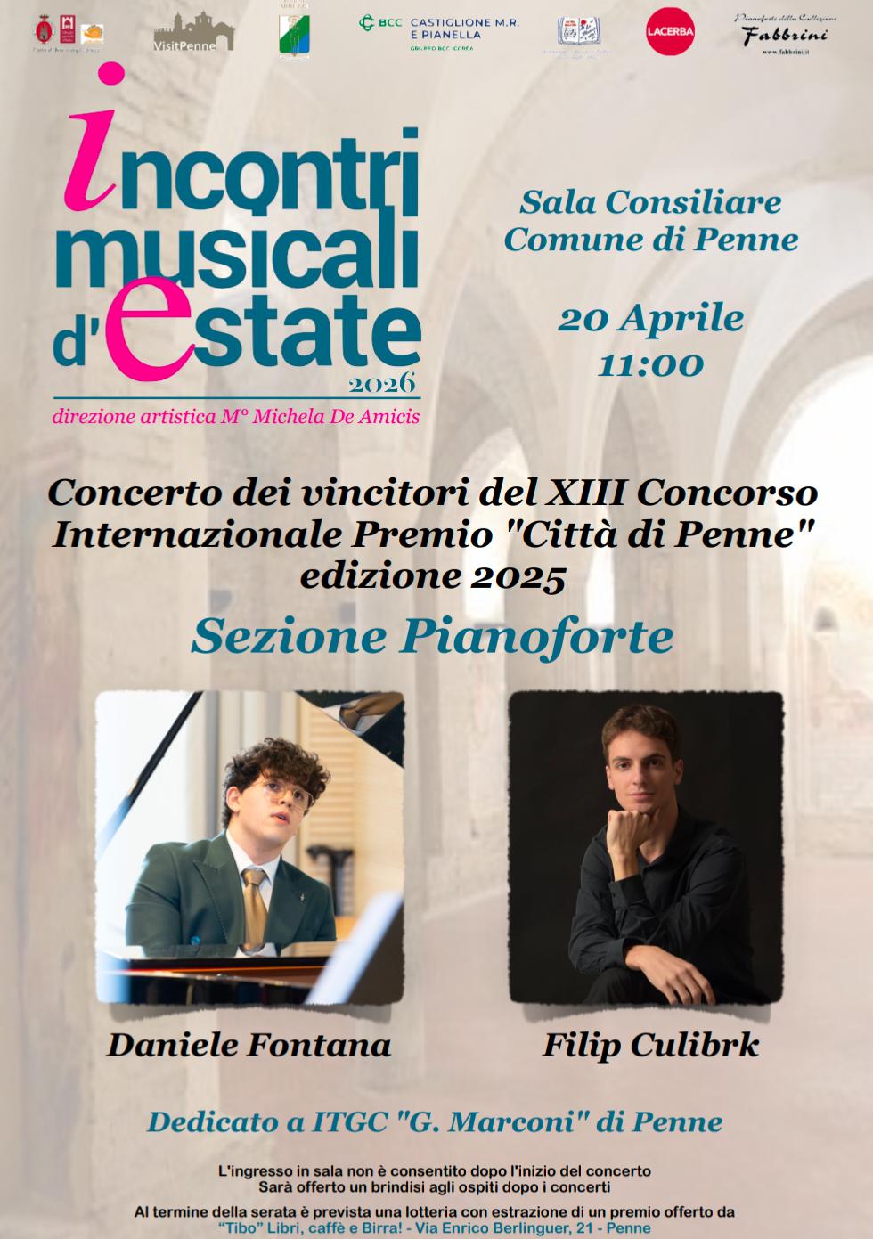 Scopri di più sull'articolo Lunedì 20 aprile 2026 – Sala Consiliare del Comune  – PENNE